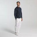 Cashmere Silk Crewneck Deep Blue_Alfredo Rifugio