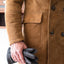 LIGHTWEIGHT SHEARLING DOUBLE BREAST OVERCOAT - Rifugio Handmade Leather Jackets Napoli