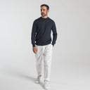 Cashmere Silk Crewneck Deep Blue_Alfredo Rifugio