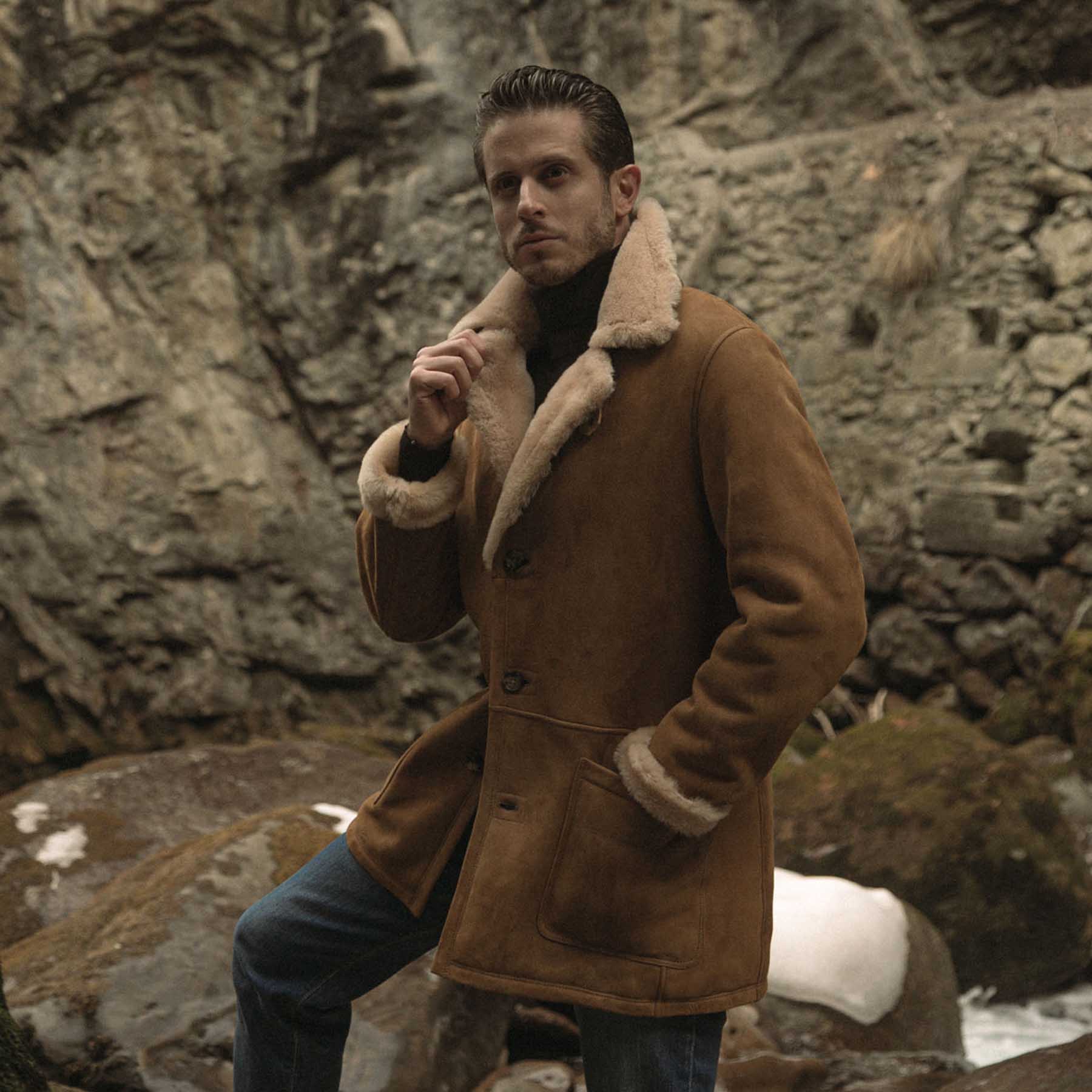 Wofedyo Winter Coats For Men Men's Sheepskin Jacket Warm, 57% OFF